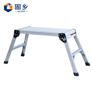 固乡 移动脚手架 马凳 折叠梯子 便携伸缩加厚钢管工程梯 施工架油漆工铁凳子 刮腻子平台凳 面76*31高50