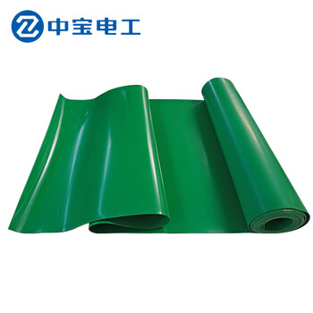 中宝电工 10KV5mm厚1*5米/卷绿色防滑/平面  配电室用绝缘橡胶垫胶板地垫