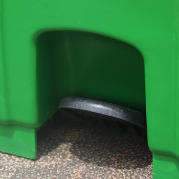 庄太太 【脚踏款120升绿色】户外环卫带盖脚踏式垃圾桶分类果皮箱