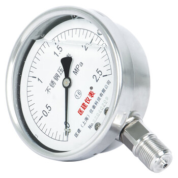 匡建仪表（CONJANT）YTN-100BF 304不锈钢耐震压力表 耐高温耐腐蚀 0-2.5mpa 表盘10厘米