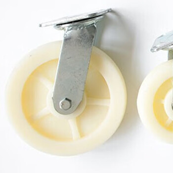海斯迪克  白色加厚尼龙轮 工业脚轮 推车轮子转向轮 6寸重型万向轮