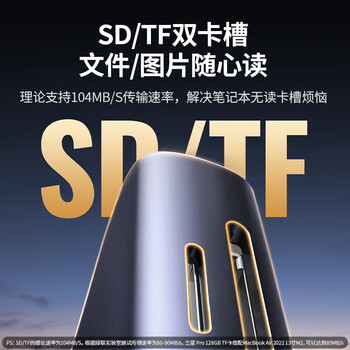 绿联Type-C3.2扩展坞雷电4拓展坞HUB3.2分线转换器10G转接头千兆网口4K@60Hz投屏HDMI适用苹果电脑手机