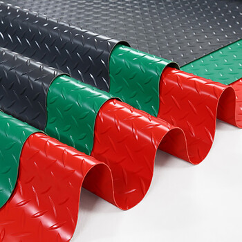 海斯迪克 PVC地垫 楼梯垫走廊塑料防滑垫 红色人字1*1米普厚1.3mm  HK-433