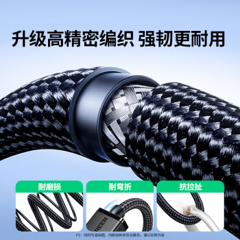 绿联 USB3.0千兆有线网卡转RJ45网口网线转接头【编织款】 适用苹果华为笔记本Switch外置扩展转换器