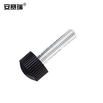 安赛瑞 塑料头滚花手拧螺丝 竖条纹 塑胶头滚花手拧螺栓 M6×30mm 20个装 22566