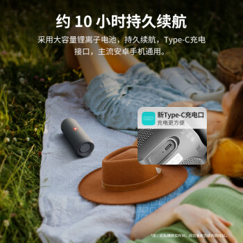 JBL FLIP ESSENTIAL 2 旗舰畅销款 无线蓝牙音箱 低音炮 防水设计 户外音箱 桌面音响 炫酷黑