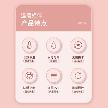 志高（CHIGO）热水袋暖手宝 充电暖水袋智能防爆电暖水袋 双插手款
