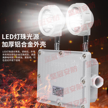 坚冠 消防LED防爆应急灯 消防应急灯双头商用煤矿仓储紧急疏散通道标识疏散指示灯标志灯【防爆应急灯】