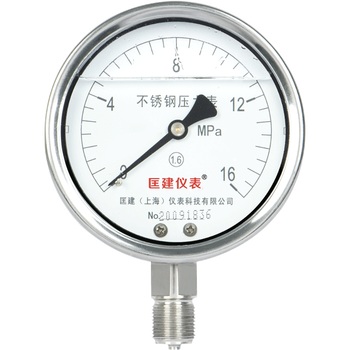 匡建仪表（CONJANT）YTN-100BF 304不锈钢耐震压力表 耐高温耐腐蚀 0-16mpa 表盘15厘米