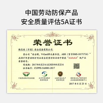 梅思安PE豪华型安全帽超爱戴帽衬红色针织吸汗带D型下颏带1顶 可定制