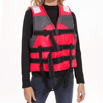 慎固 大浮力成人救生衣 游泳垂钓抗洪抢险救援马甲 加厚反光条救生服带哨子 加强版救生衣【荧光绿】