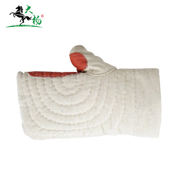 大杨HS帆布二指手套 26cm 5双 双层加棉甲布耐高温防烫烘培钢厂锅炉工厂劳保手套 定制