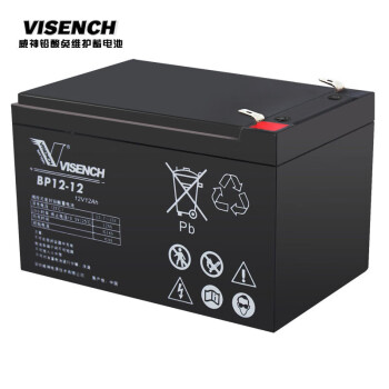 VISENCH威神BP12-12 UPS不间断电源电池免维护铅酸蓄电池12V12AH UPS电源门禁安防儿童玩具车通用型