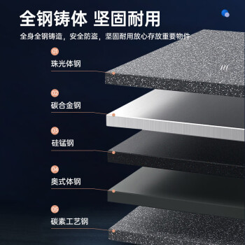 虎牌保险柜家用办公小型保险箱电子密码全钢防盗可入墙保密保管柜博越系列60cm黑色