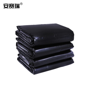 安赛瑞 工业垃圾袋  办公加厚平口 （50个装）90×110cm 黑色 （100L） 12302