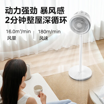 美的（Midea）【暴风循环】空气循环扇大风量摇头电风扇家用台式落地扇轻音卧室节能小风扇柔风轻羽扇 FGA24TQ