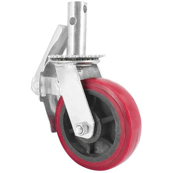 冰禹 BY-2458 脚手架平刹丝杆脚轮丝杆脚手架脚轮 黑芯刹脚手架脚轮 英架短杆款