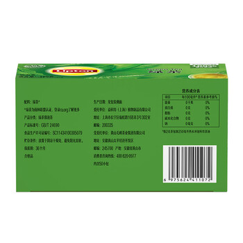 立顿（Lipton）绿茶安徽黄山100g 送礼非独立袋泡双囊茶包办公室下午茶2g*50包