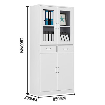 洛克菲勒钢制加厚文件柜办公柜员工柜铁皮柜档案柜财务凭证柜中二斗文件柜