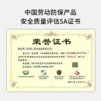 梅思安ABS豪华型安全帽超爱戴帽衬红色针织布吸汗带D型下颏带1顶可印字