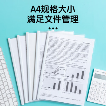 晨光(M&G)文具10个装A4/5mm透明抽杆夹 办公报告夹拉杆夹学生考试收纳 睿智系列资料整理收纳文件夹ADMN4163