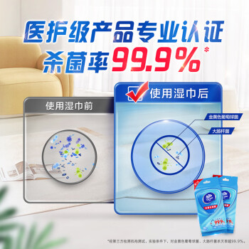 维达（Vinda）杀菌湿巾10片*5包 细菌杀灭率99.9% 便携装 单片独立装卫生湿纸巾