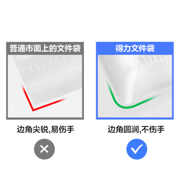 得力（deli）20只A4按扣学生桌面透明文件袋  试卷收纳文件套学科科目分类 塑料防水档案袋 学习办公用品 PP20