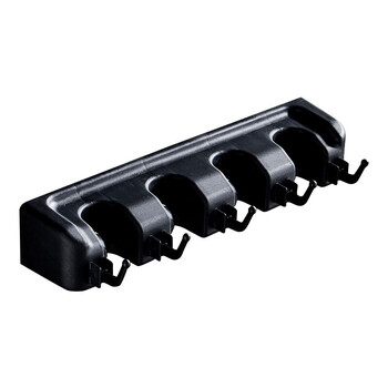 金诗洛 K210 壁挂式拖把架 扫把地拖挂钩卡座卫生间收纳置物架卫浴挂件 T3全黑打孔安装