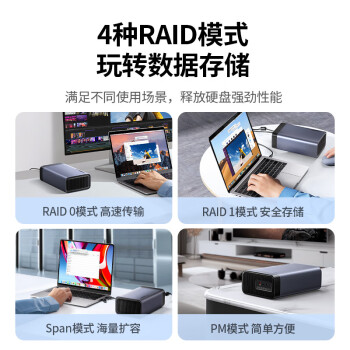 绿联磁盘阵列硬盘柜 多盘位硬盘盒（RAID存储温控风扇）适用NAS扩展存储扩容 2.5/3.5SATA机械固态硬盘