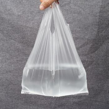 冰禹 BYzx-06 白色加厚塑料袋垃圾袋 背心式手提清洁袋 32*50cm 100只(大号)3丝