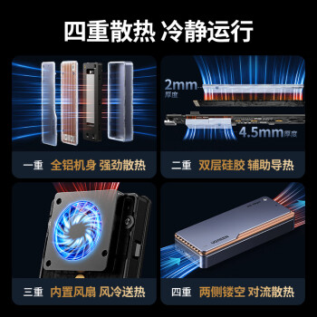 绿联USB4硬盘盒40Gbps 兼容雷电雷雳3/4 M.2 NVMe移动硬盘盒  适用苹果Mac mini电脑笔记本扩展SSD固态