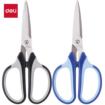 得力(deli)190mm大号家用剪刀混色6001