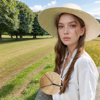 百舸夏季农民草帽防晒遮阳帽工地帽大沿草编帽可定制LOGO直径约38cm