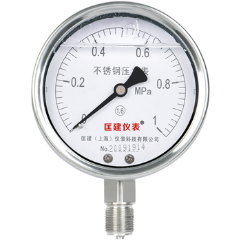 匡建仪表（CONJANT）YTN-100BF 304不锈钢耐震压力表 耐高温耐腐蚀 0-1mpa 表盘10厘米