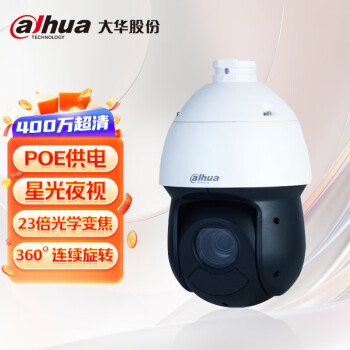 dahua大华23倍400W网络球机 POE供电 400万星光级夜视 360度旋转巡航 DH-SD4423-DP-i