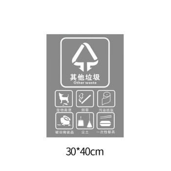 庄太太【C28-30*40cm】垃圾桶分类标识贴纸垃圾标识提示贴