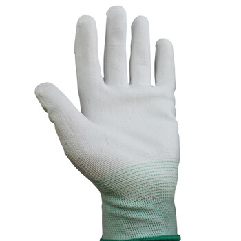 劳保佳 防静电手套 pu涂掌手套 涂层加厚 工作劳保手套 10双