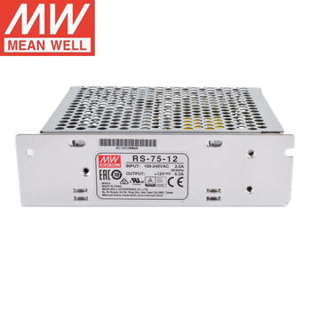 明纬（MEANWELL）RS-75-12 单组输出高性能工控电源适配器 明纬开关电源12V