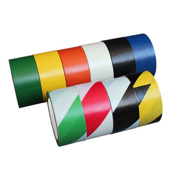 厚创 警示胶带贴地安全警示带地面标识警戒线斑马线胶带 4.8cm宽*18y 蓝色