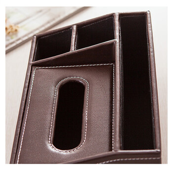 海斯迪克 HKY-269 酒店多功能皮革纸巾盒 客房遥控器抽纸收纳盒 黑色