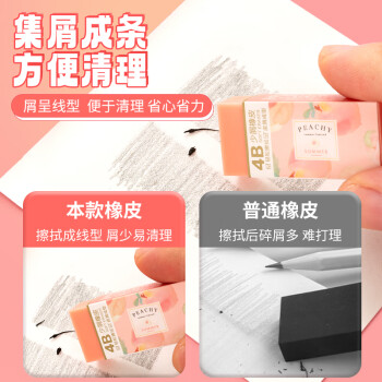 晨光(M&G)文具4B粉色橡皮 学生考试橡皮擦 乐桃派对系列通用橡皮  1个装AXP963C8