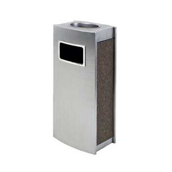 南 GPX-208B  南方桐树皮纹 精工座地烟灰桶 垃圾桶带烟灰缸公用不锈钢垃圾箱果皮桶 内桶容量18升