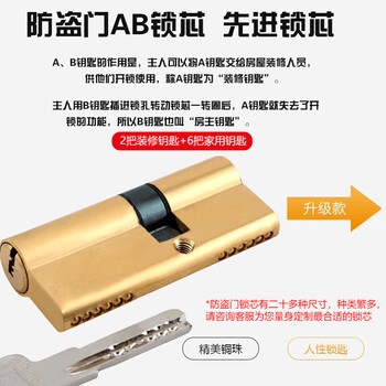 驼铃纵横 AQQJ0045 通用型防盗门把手门锁防盗门锁套装加厚手柄进户门拉手锁 整套锁【圆体】