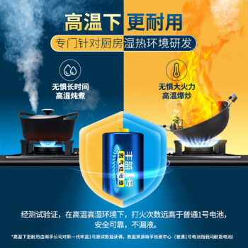 丰蓝1号小黄帽 燃气灶电池 大号1号电池2粒装 适用于热水器/燃气灶/热水器/收音机/手电筒等 R20P