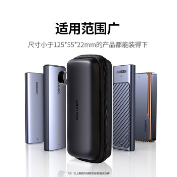 绿联M.2移动硬盘盒收纳包数据线U盘数码配件收纳盒防震防摔套硬壳保护