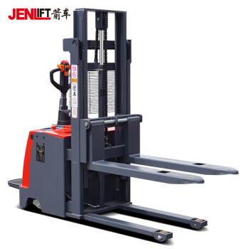 箭车（JENLIFT）电动叉车1.5吨站驾式全自动液压堆高车托盘堆垛车3.5米