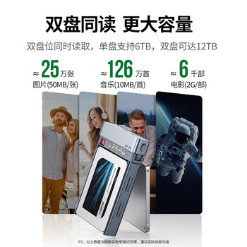 绿联 磁盘阵列硬盘柜 双盘多盘位硬盘盒硬盘笼（带RAID存储）硬盘仓 适用2.5英寸SATA串口机械固态硬盘