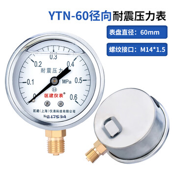 匡建仪表（CONJANT）YTN-60 耐震压力表 0-0.6mpa充油抗震型测气压油压液压