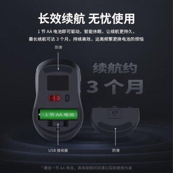 联想异能者 无线鼠标 家用商务办公 台式机/小新/拯救者适用 USB接口即插即用 鼠标无线 黑
