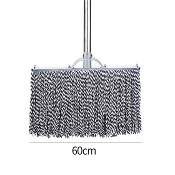 庄太太【蓝白60cm钢杆】工厂物业老式吸水木杆棉线墩布